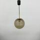 Suspension boule en laiton et verre fumé de Limburg Glashütte, années 1970