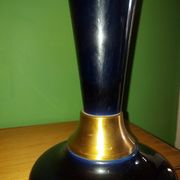 Large cobalt blue ceramic lamp stand