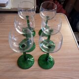 6 glasses white wine Alsace greens