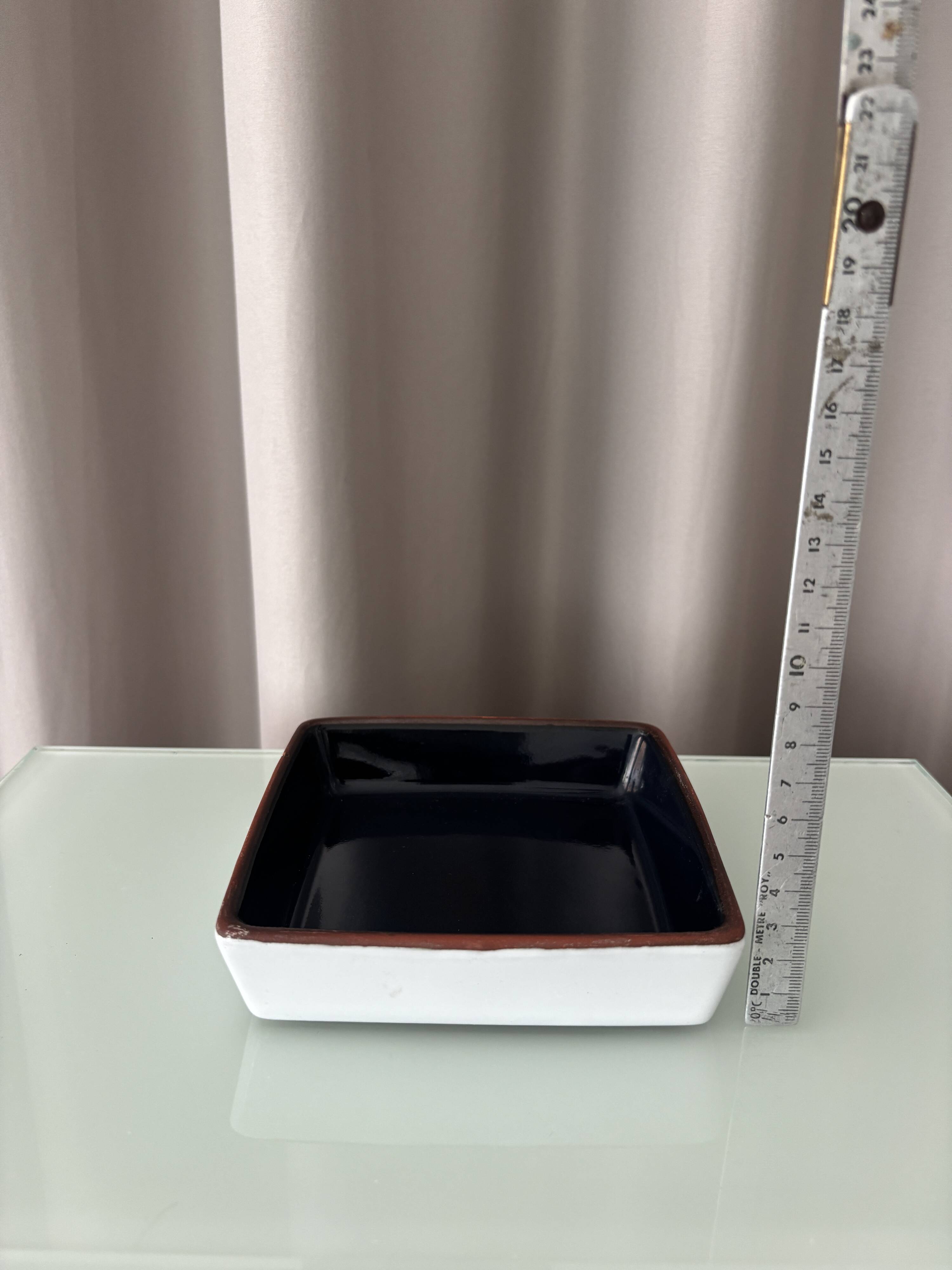 Vintage Ceramic Ashtray / Catchall Tray | Deep Navy Blue & White