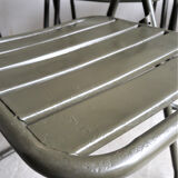 Series of 6 metal chairs Army khaki green / folding  Vintage