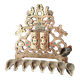 Menorah hanouka à huile bronze ajouré oiseau à couronne wainberg-israël