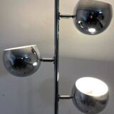 Vintage design floor lamp Eye Ball chrome tulip base - 3 adjustable globes