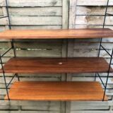 String shelf wood and metal 60s Sweden