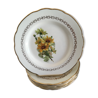 6 gien earthenware dessert plates