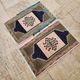 Set of 2 vintage handmade Turkish rugs 51x82 cm