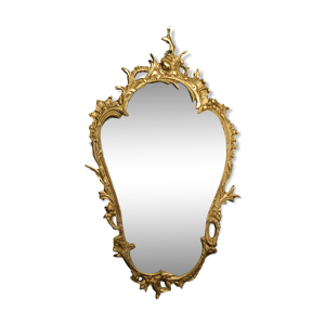 Miroir ancien doré en bronze,