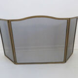 3-panel brass fireplace screen 70s
