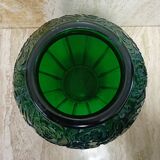 Vase ovoïde verre vert art déco