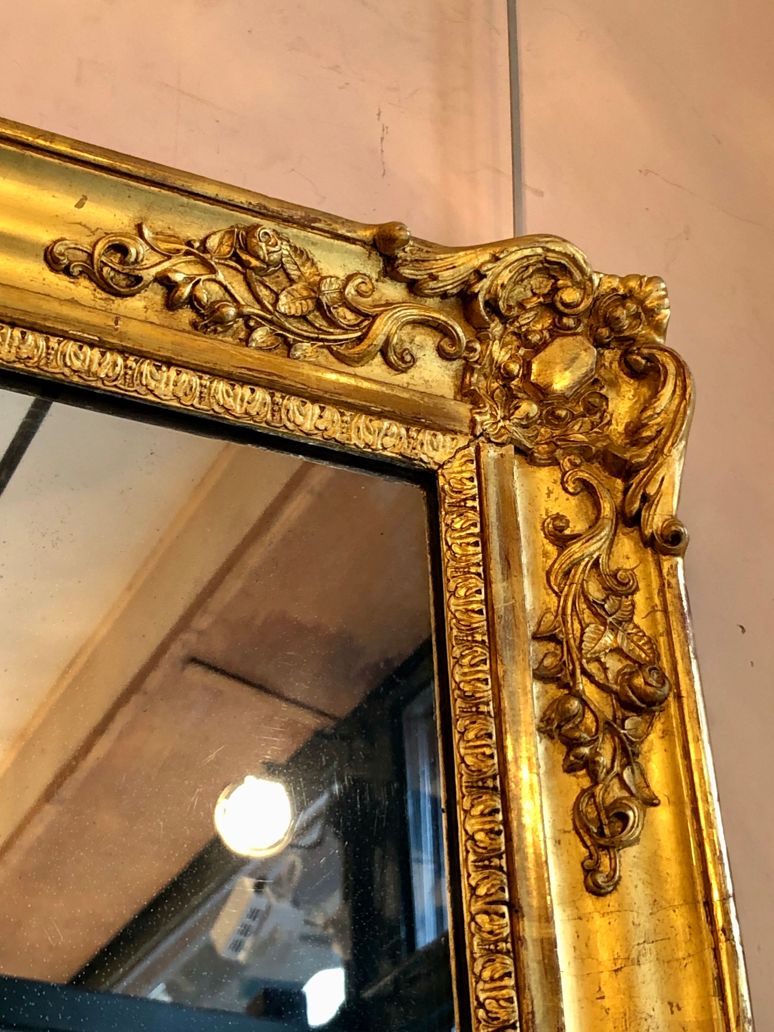 Golden wooden mirror, 19th century