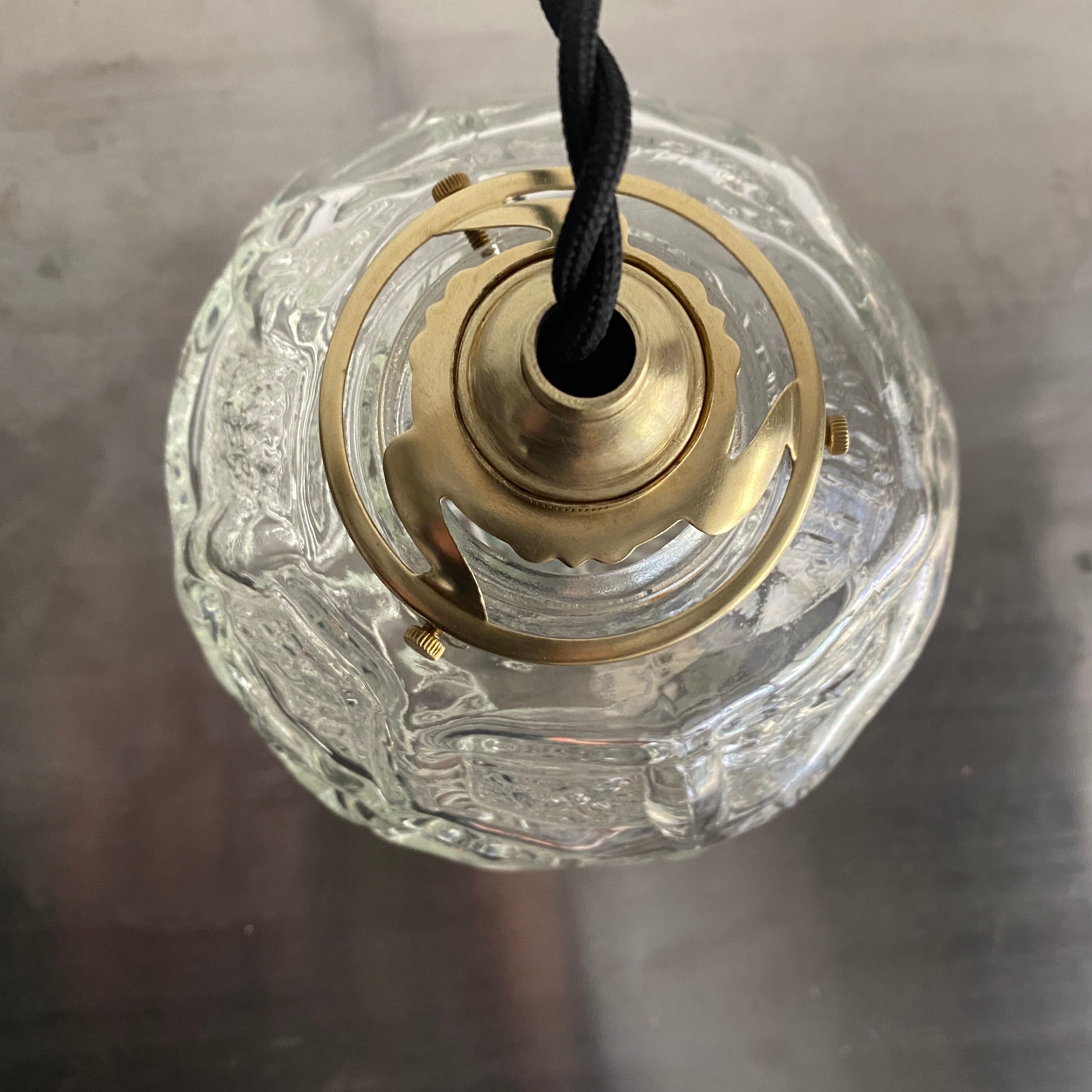 Lot 3 vintage glass hanging lamps