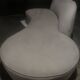 “Zoe” sofa in gray Alcantara leather by Vladimir Kagan for American