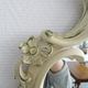 Florentine mirror in baroque style patinated in white and green