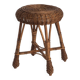 Vintage rattan & wicker stool – plant stand