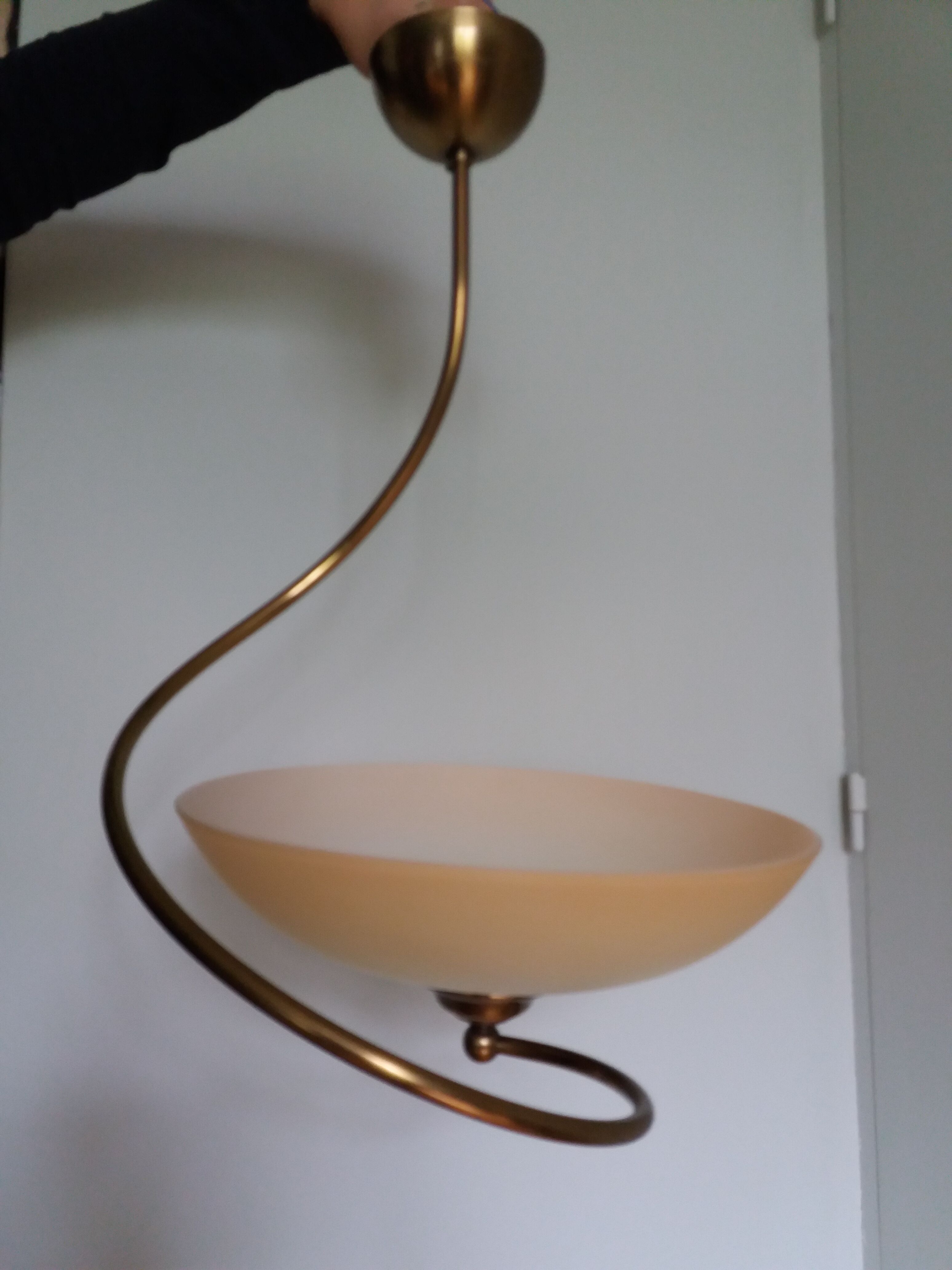 Ceiling lamp suspension brand C.V.L model Cogolin glass and brass