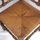 Antique French Turned Wooden Bobbin Chair with Rush Seat