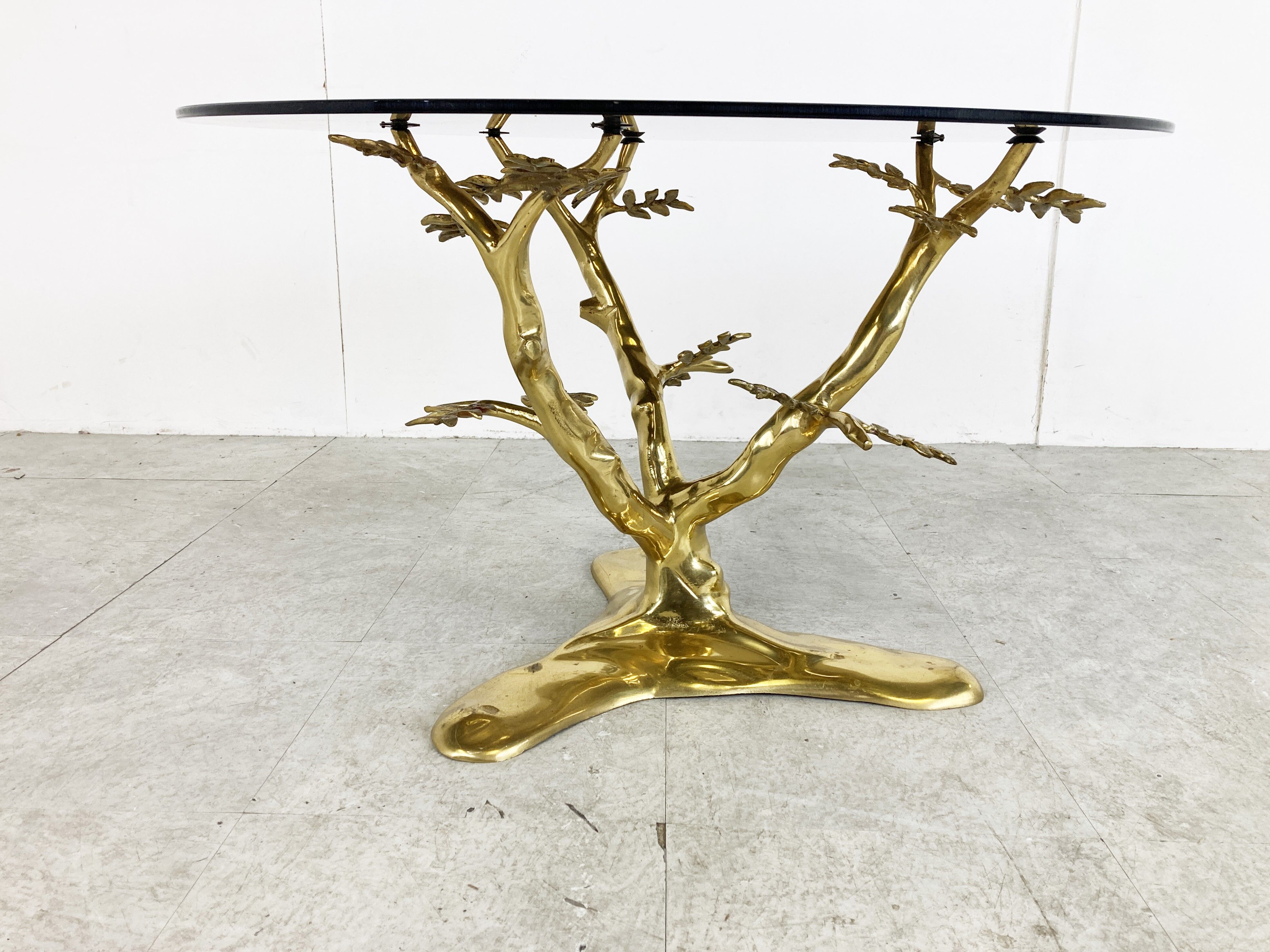 Vintage brass coffee table, 1970s