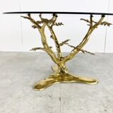 Table basse vintage en laiton, années 1970