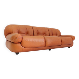 Canapé en cuir cognac