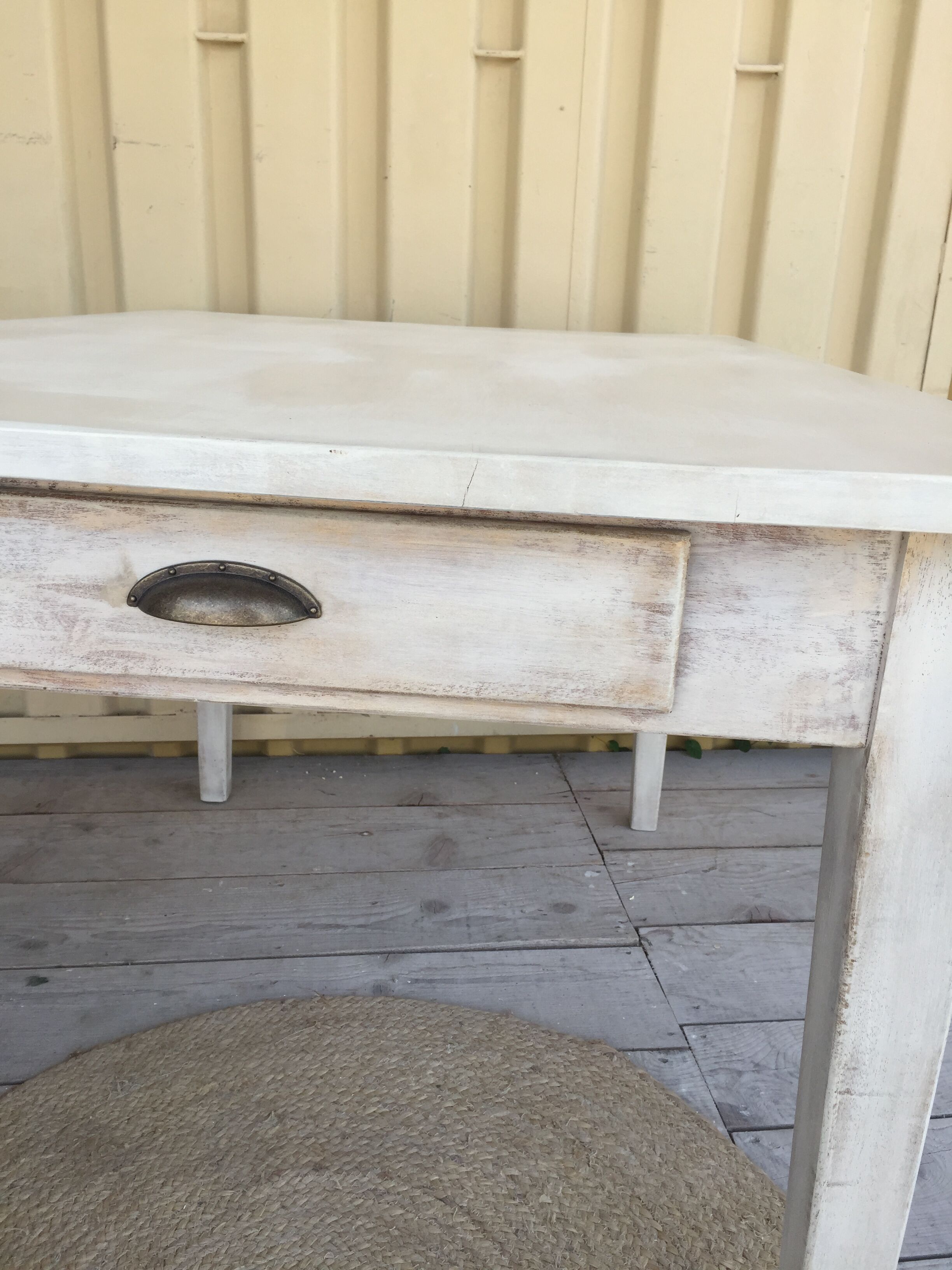 patinated farmhouse table