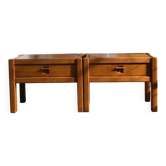 Elm bedside tables x2