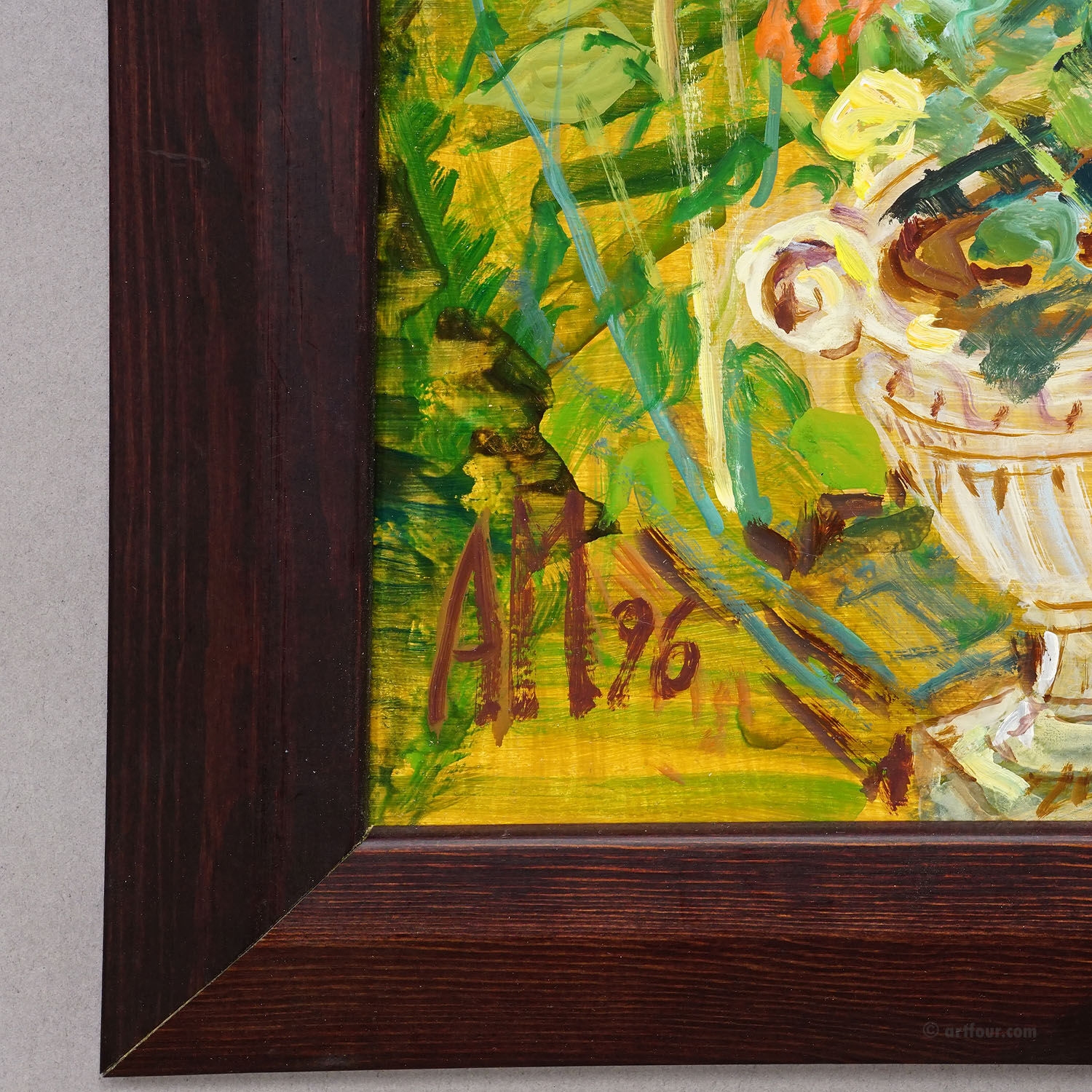 In the neighbour's garden, 1996 – Oil painting by Alexander Michael