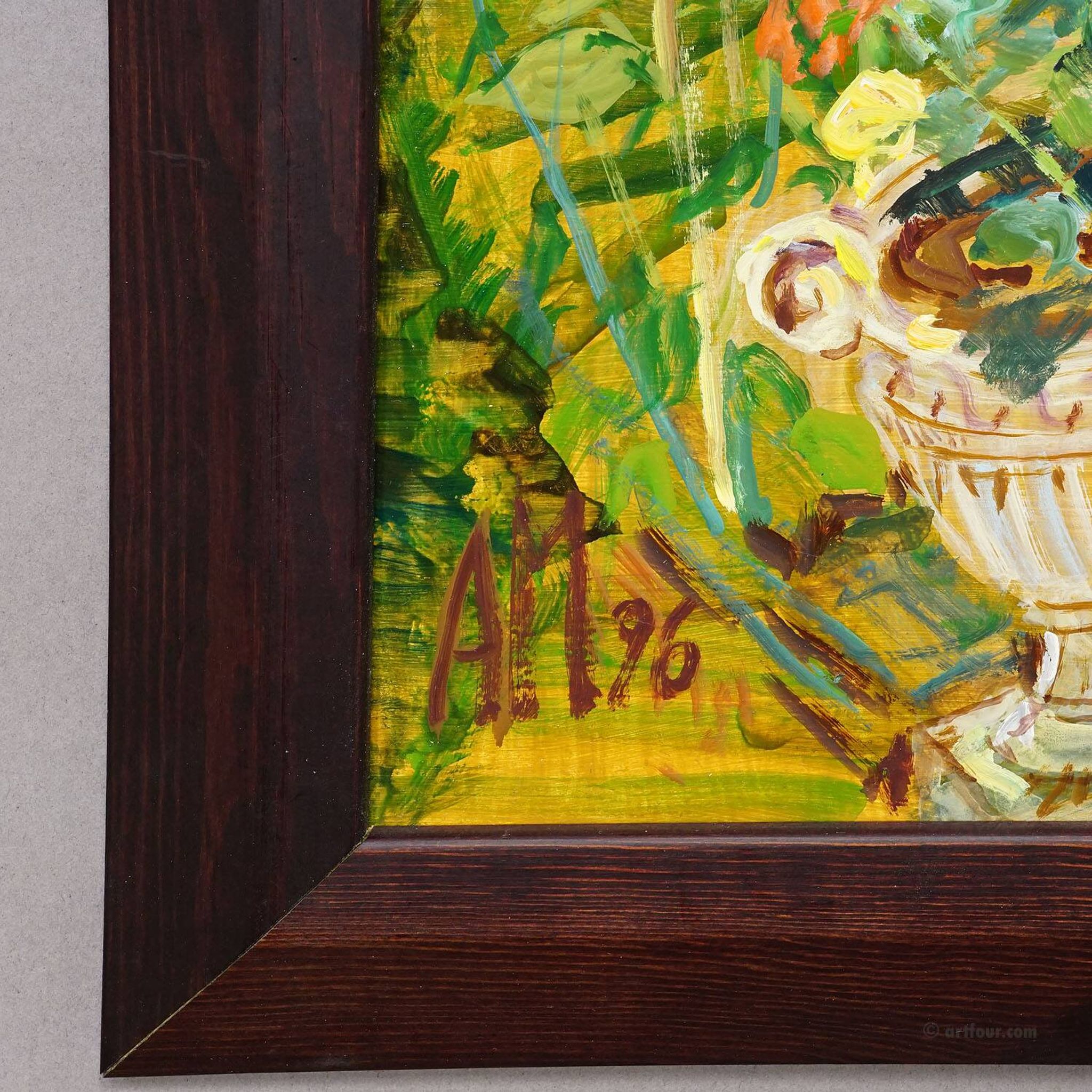 In the neighbour's garden, 1996 – Oil painting by Alexander Michael
