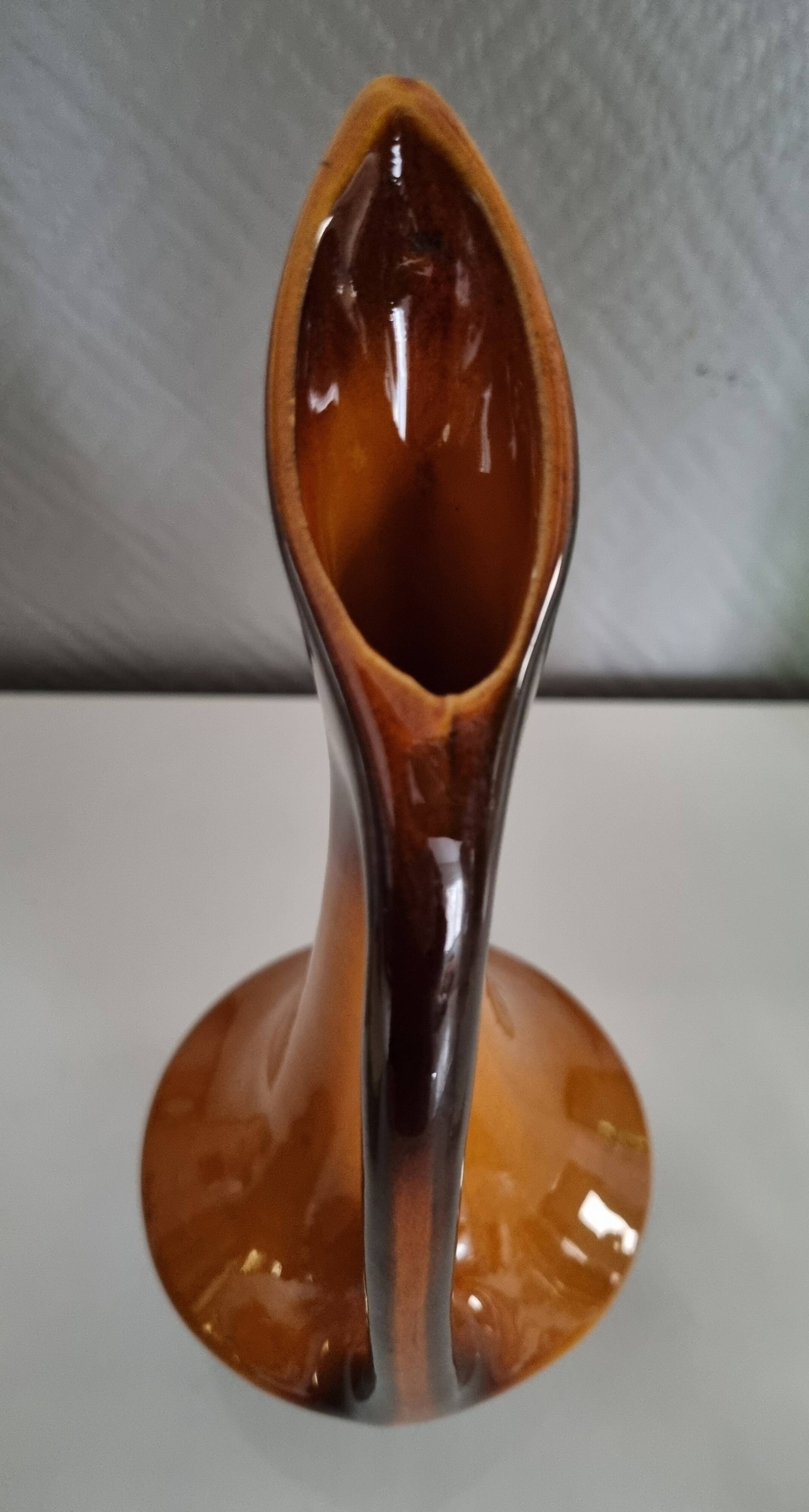 Poët-Laval vase with caramel brown enamel