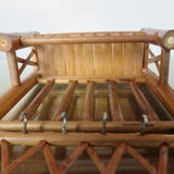 Wall mail rack in bamboo 60s 70s