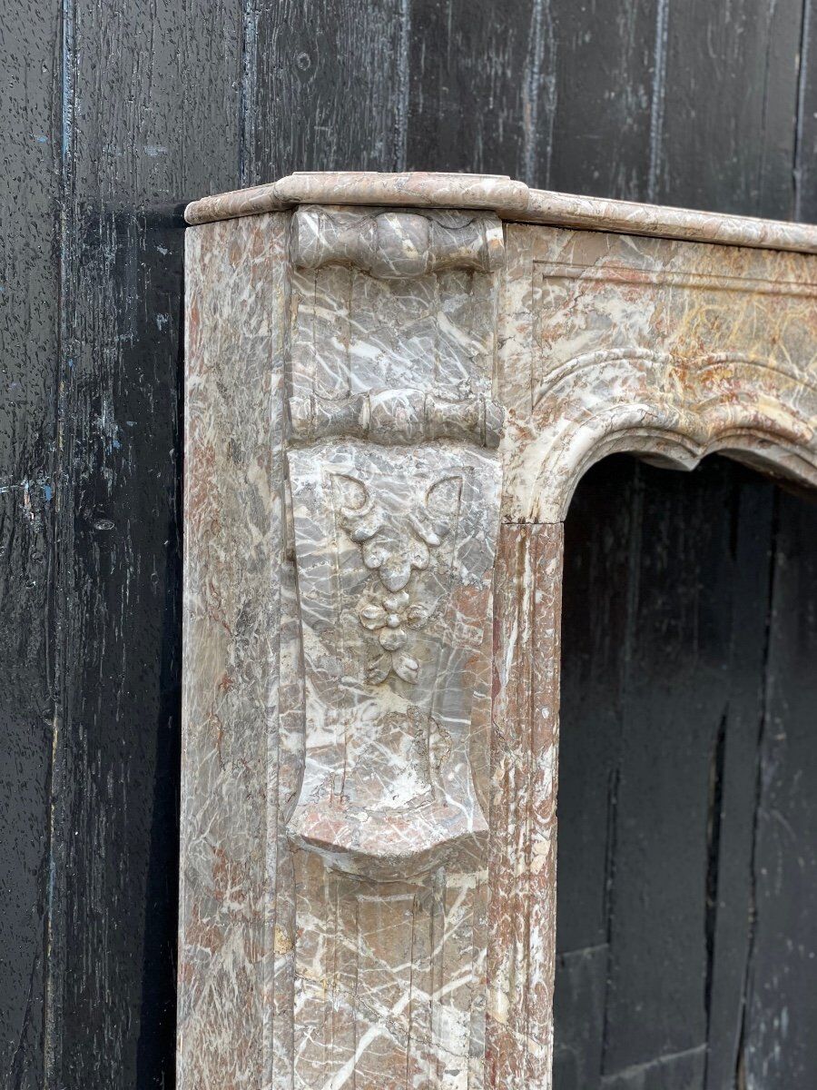 Fireplace Regency In Grey Marble Of The Ardennes, XVIIIth Century