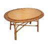 Vintage rattan oval table