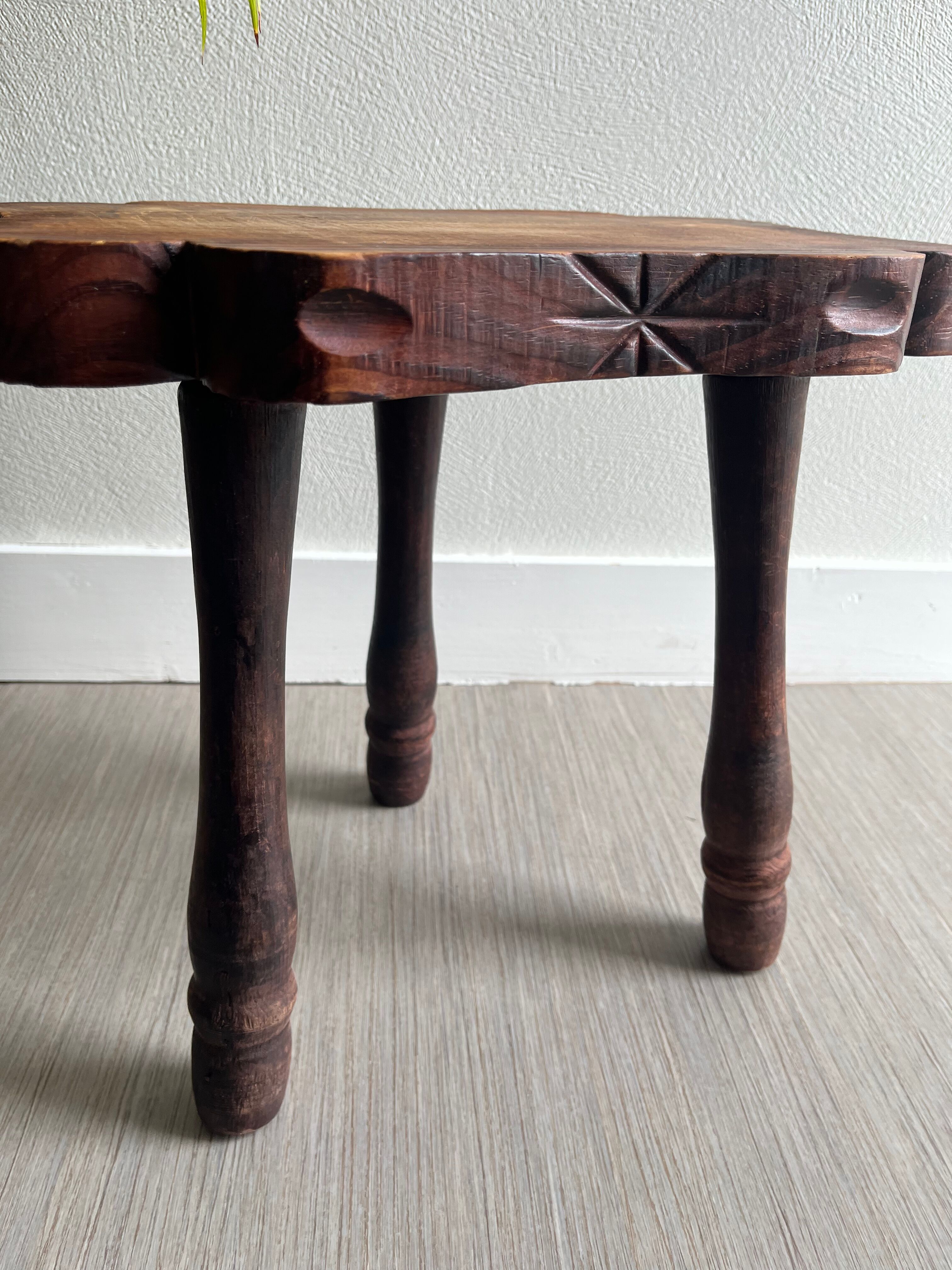 Wooden tripod stool