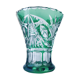 Vase Art Déco en cristal taillé vert