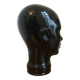 Antique Vintage Black Glass Hat Head