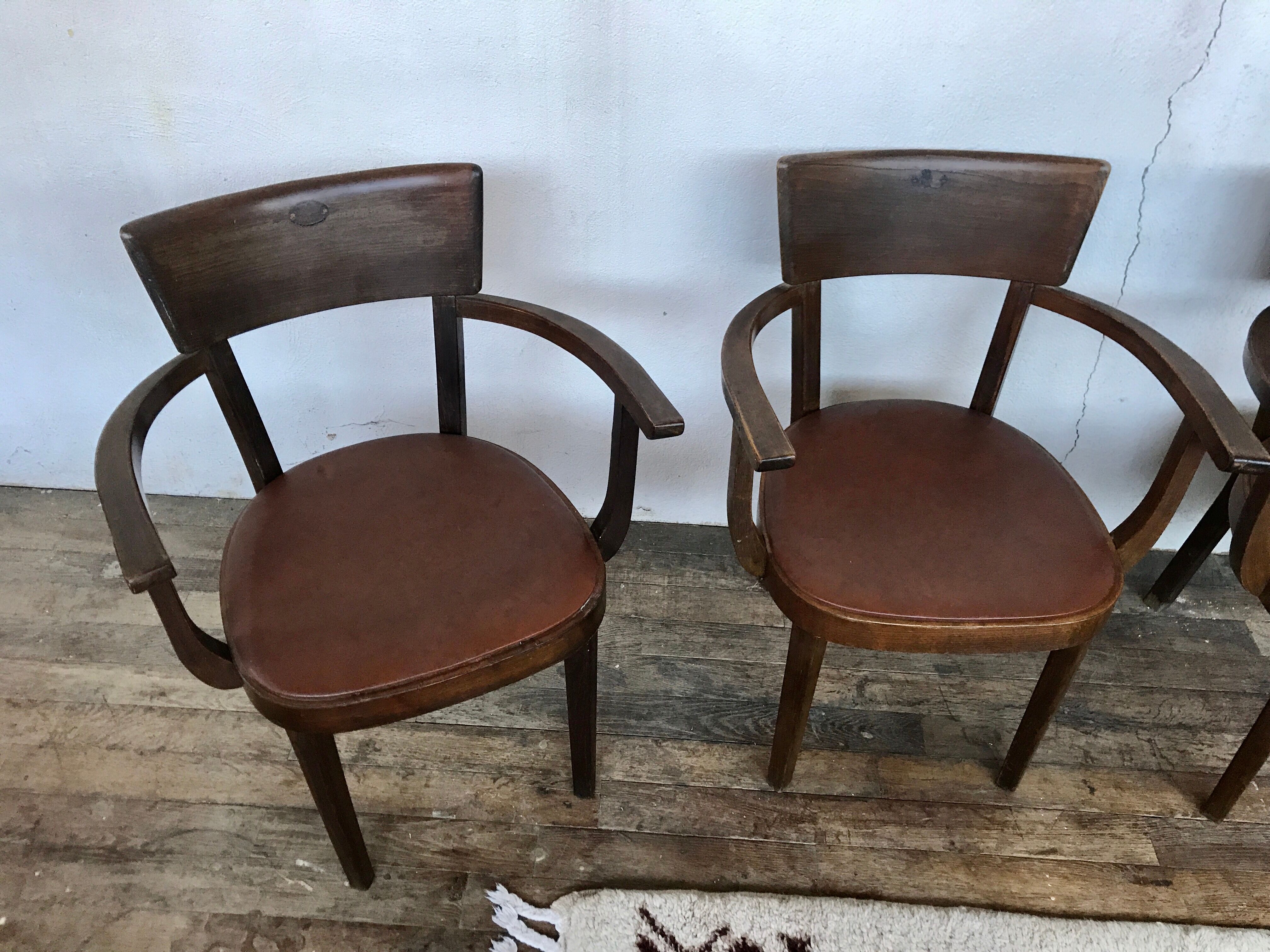 Series of 4 Baumann chairs 1950
