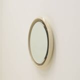 Large round ceramic floating mirror with light, 1960s.