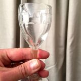 Suite of 8 engraved glass drip glasses from the 1930s 1940s