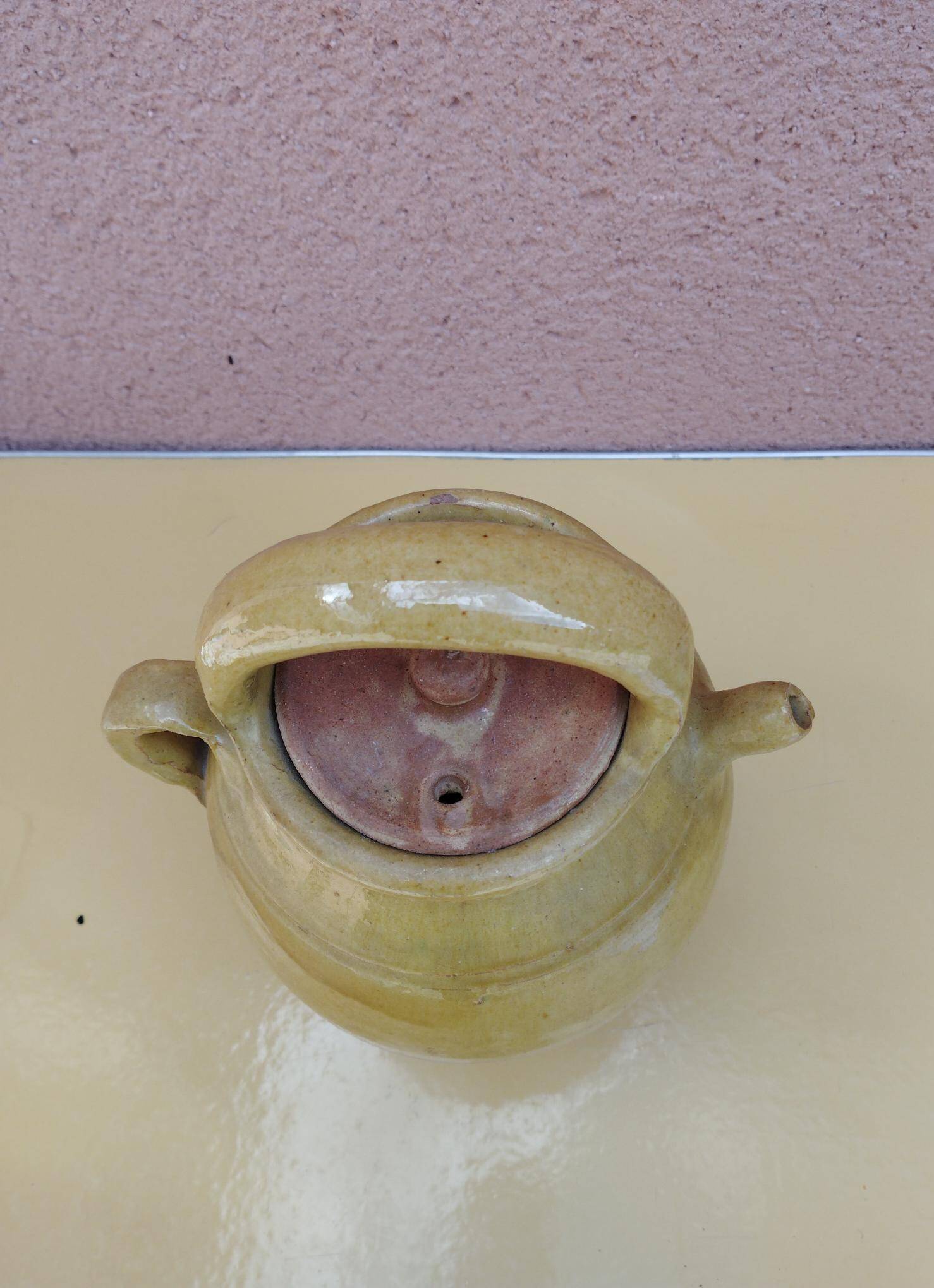 Antique handmade ceramic goat