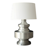 Grande lampe à poser en aluminium brossé, années 70