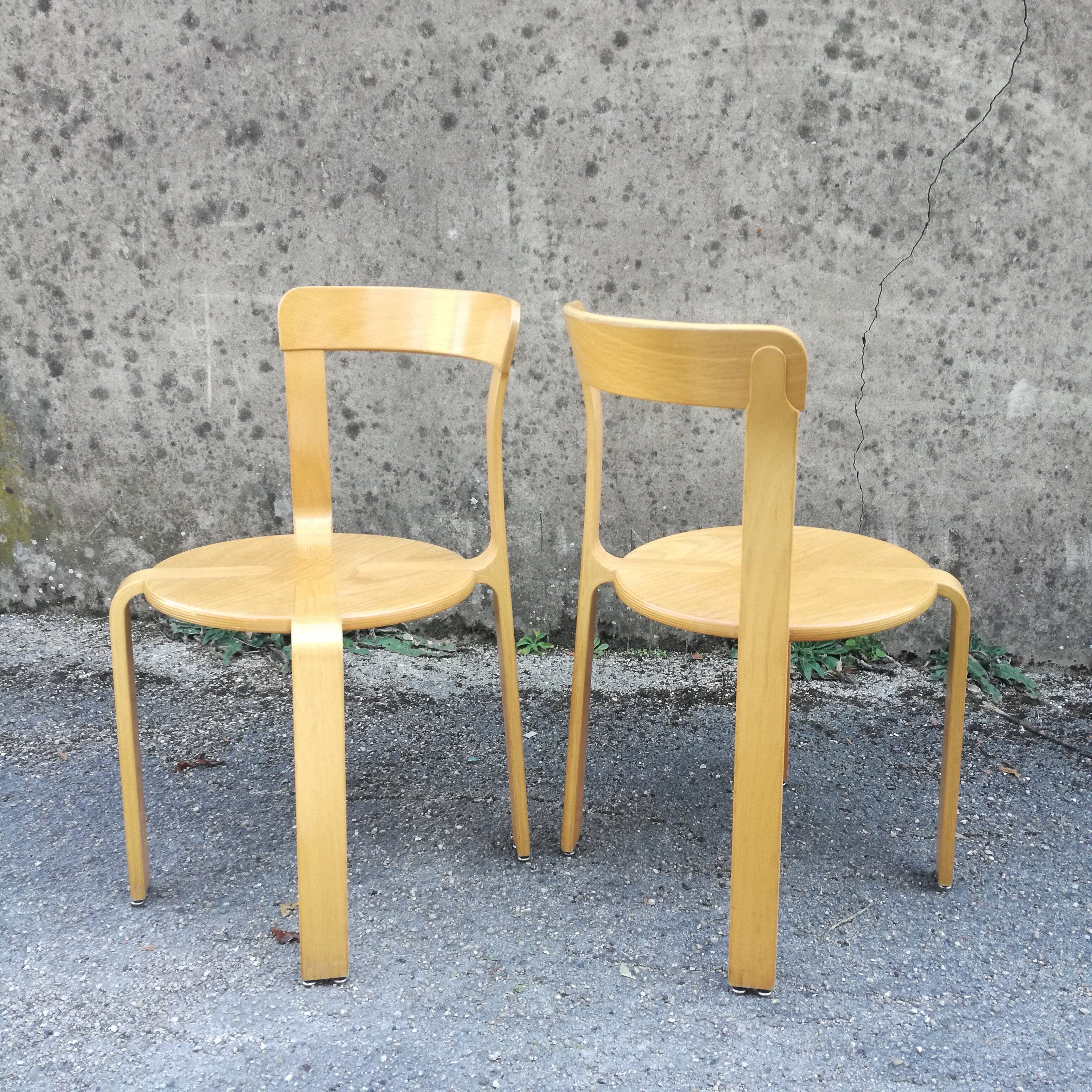 Pair of stackable chairs by Bruno Rey for Dietiker, Switzerland, 1970