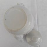 White earthenware teapot