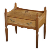 Henning Kjærnulf, oak bedside table, modern Danish, "Razorblade", 1960s