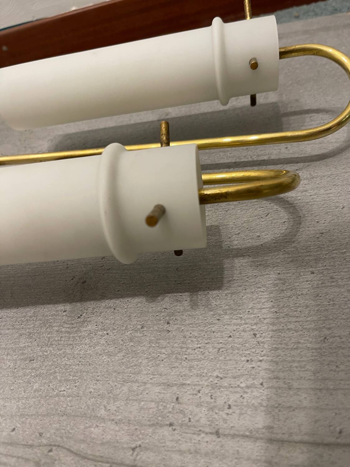 Brass Opaline Glass Sconces Set of 2 1950’s