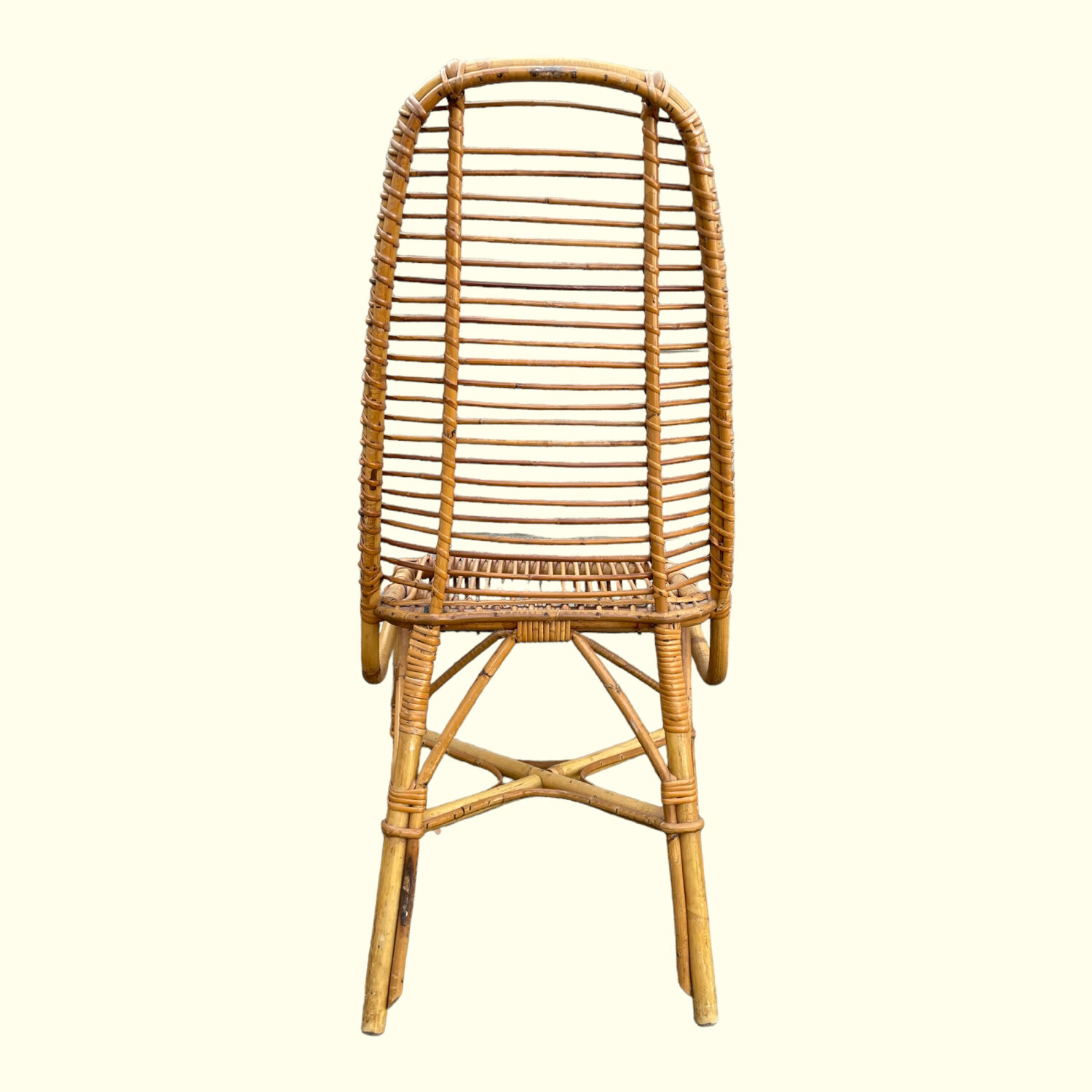 Bamboo and rattan desk and chair set, circa 1970