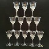12 liquor glasses 50 cl in Arques crystal J G Durand model Florence