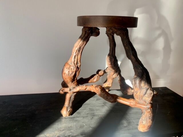 Wooden stool vine foot 50s