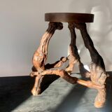 Wooden stool vine foot 50s