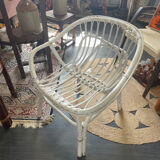 Fauteuil rotin blanc