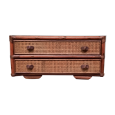 Chest of drawers in bamboo and osier