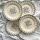 4 flat ironware plates "Louis XV" Gien 19th century